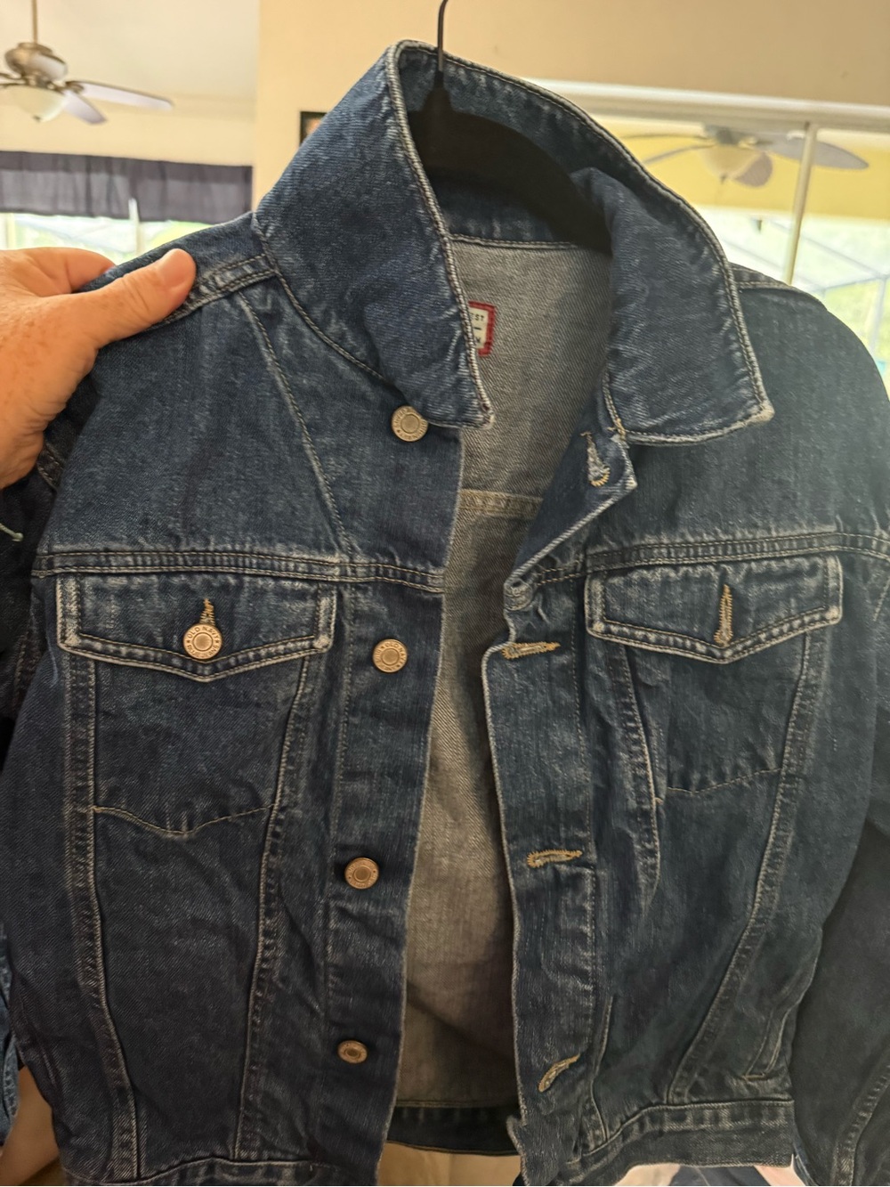 Old Navy Blue Denim Jacket with Red Trim Label